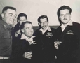No 77 Squadron Association Korea photo gallery - USAF Captain, Bernie Mullens, Peter Cooney, Ken Murray